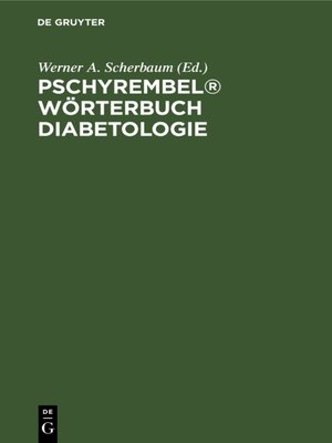 cover image of Pschyrembel&#174; Wörterbuch Diabetologie
